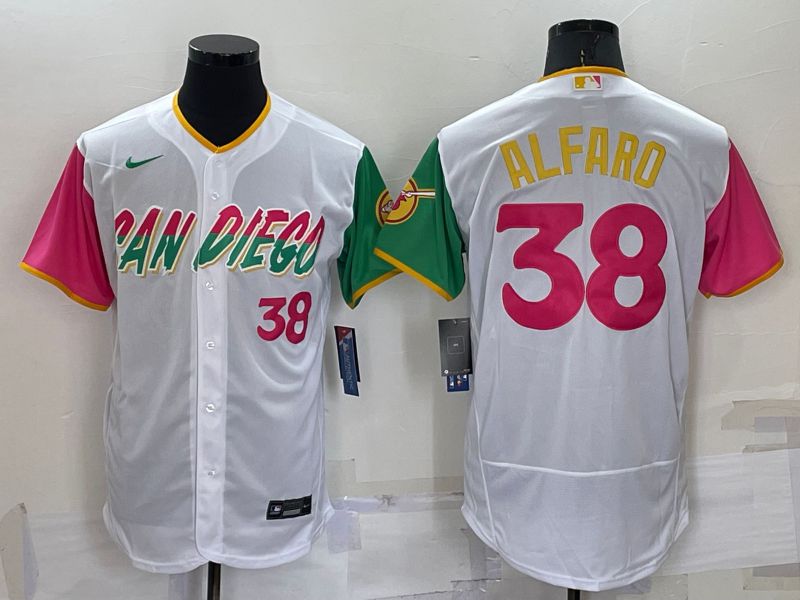 Men San Diego Padres #38 Alfaro White City Edition Elite Nike 2022 MLB Jersey->san diego padres->MLB Jersey